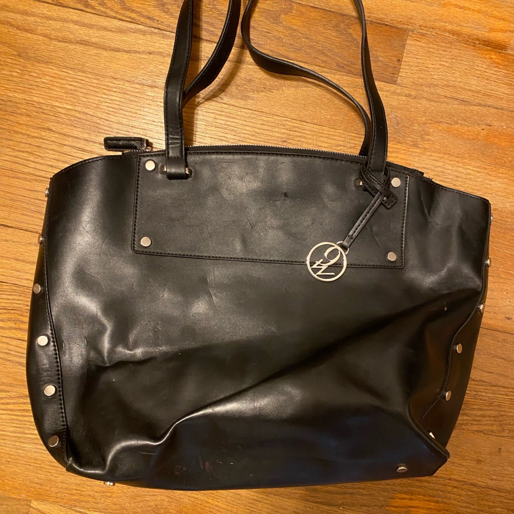 Nine West Black Leather Tote Bag